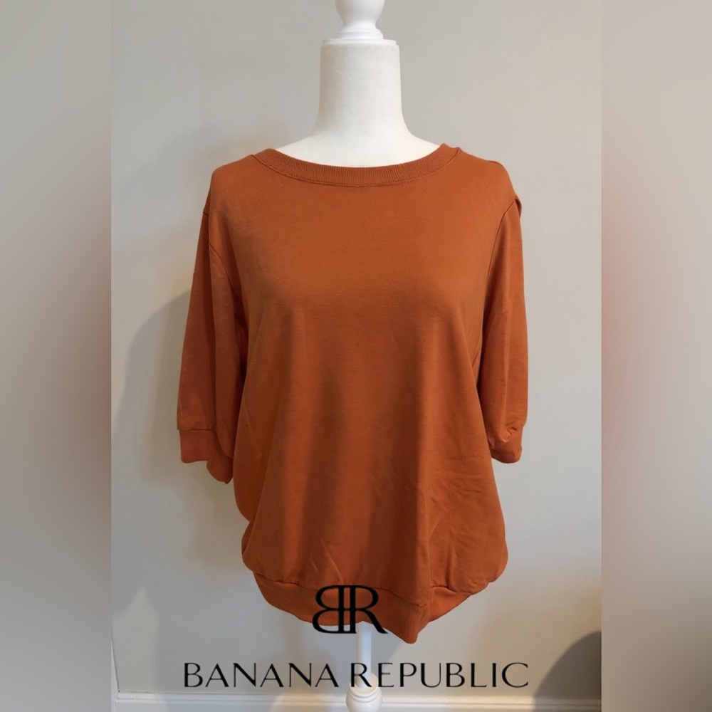 🎃 Fall Burnt Orange Banana Republic short sleeved sweatshirt size XL